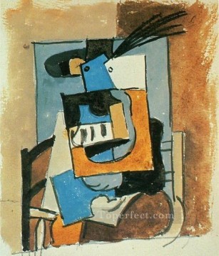 Mujer con sombrero de plumas cubista de 1919 Pablo Picasso Pinturas al óleo